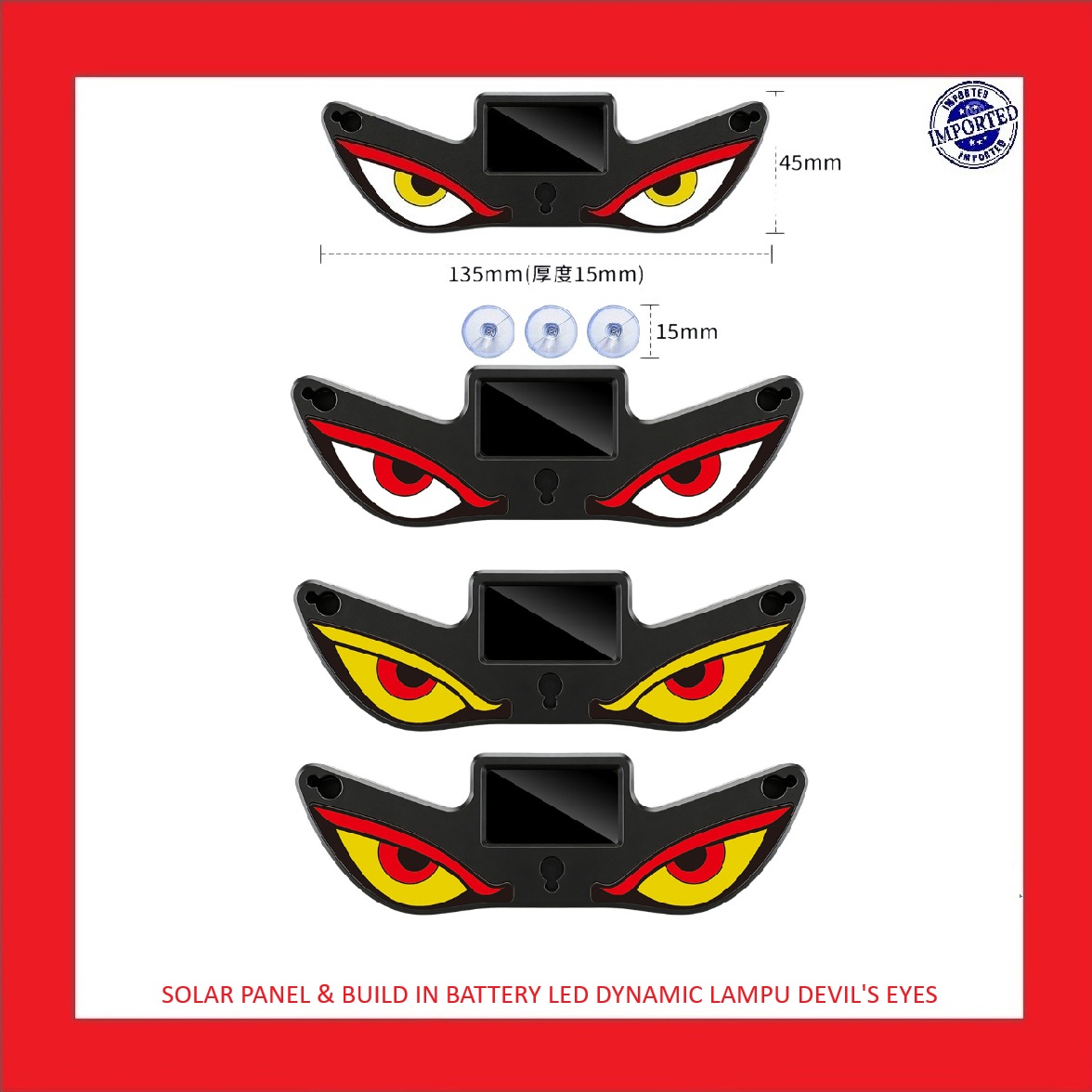 LAMPU LED DYNAMIC DEVIL'S EYES BERTENAGA SURYA DAN BATERAI BUILD IN UNTUK SEGALA MOBIL